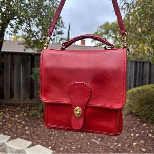 Vintage Coach Station Bag Red